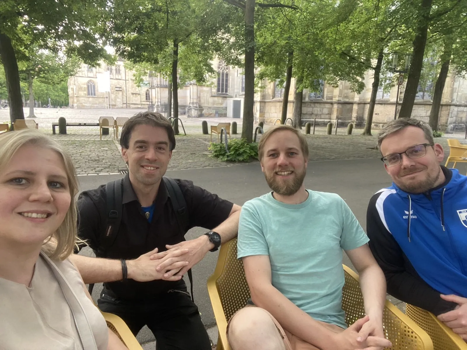 Helene, Martin, Marcus, Sebastian vor Dom Münster